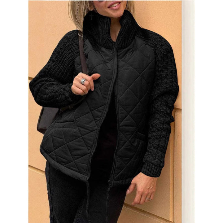 Lady quilted jacket with knitted sleeves Lune London