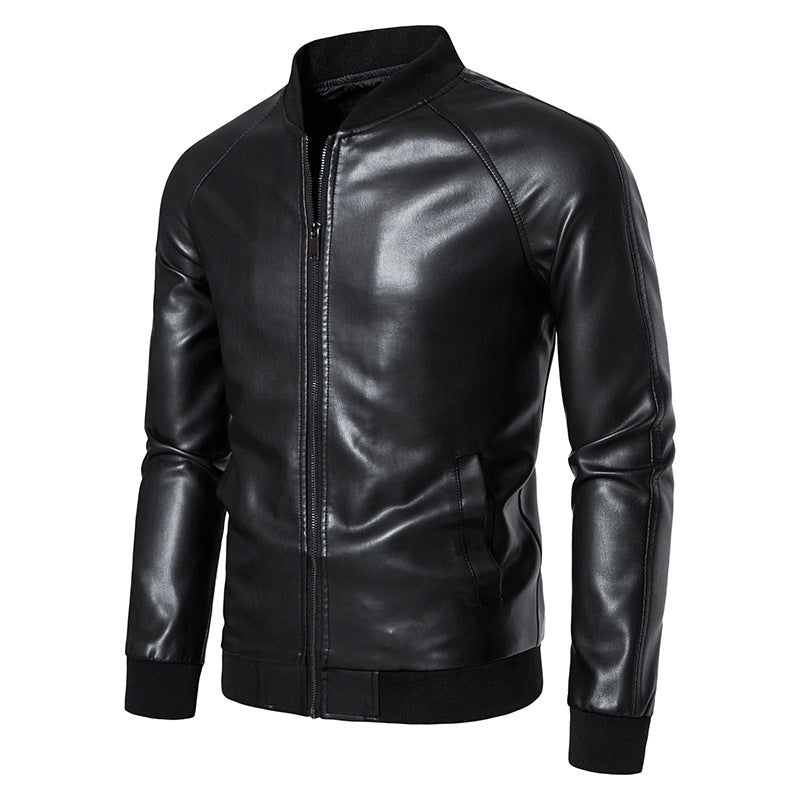 Men's biker jacket in high-quality faux leather with elastic waist Lune London