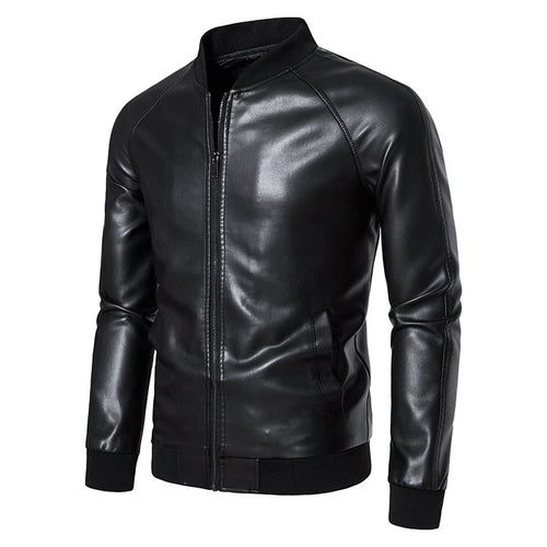 Men's biker jacket in high-quality faux leather with elastic waist Lune London