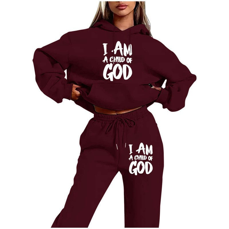 Women's hoodie sweatshirt with urban lettering and comfortable pants Chic & Stil
