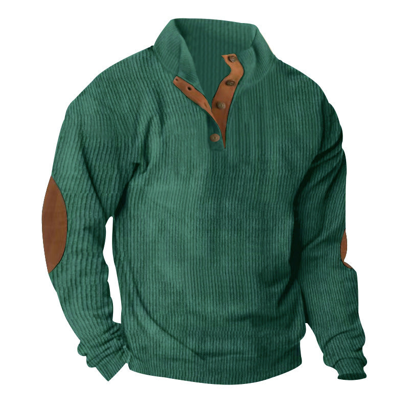 Structured sweater for men with modern leather applications Lune London