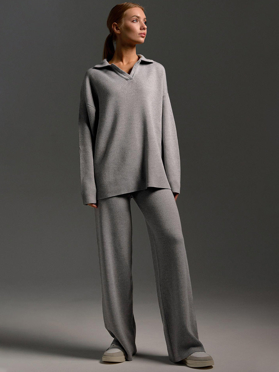Lune London | Loungewear set - Oversized sweater with collar and wide pants - Perfect for home and leisure
