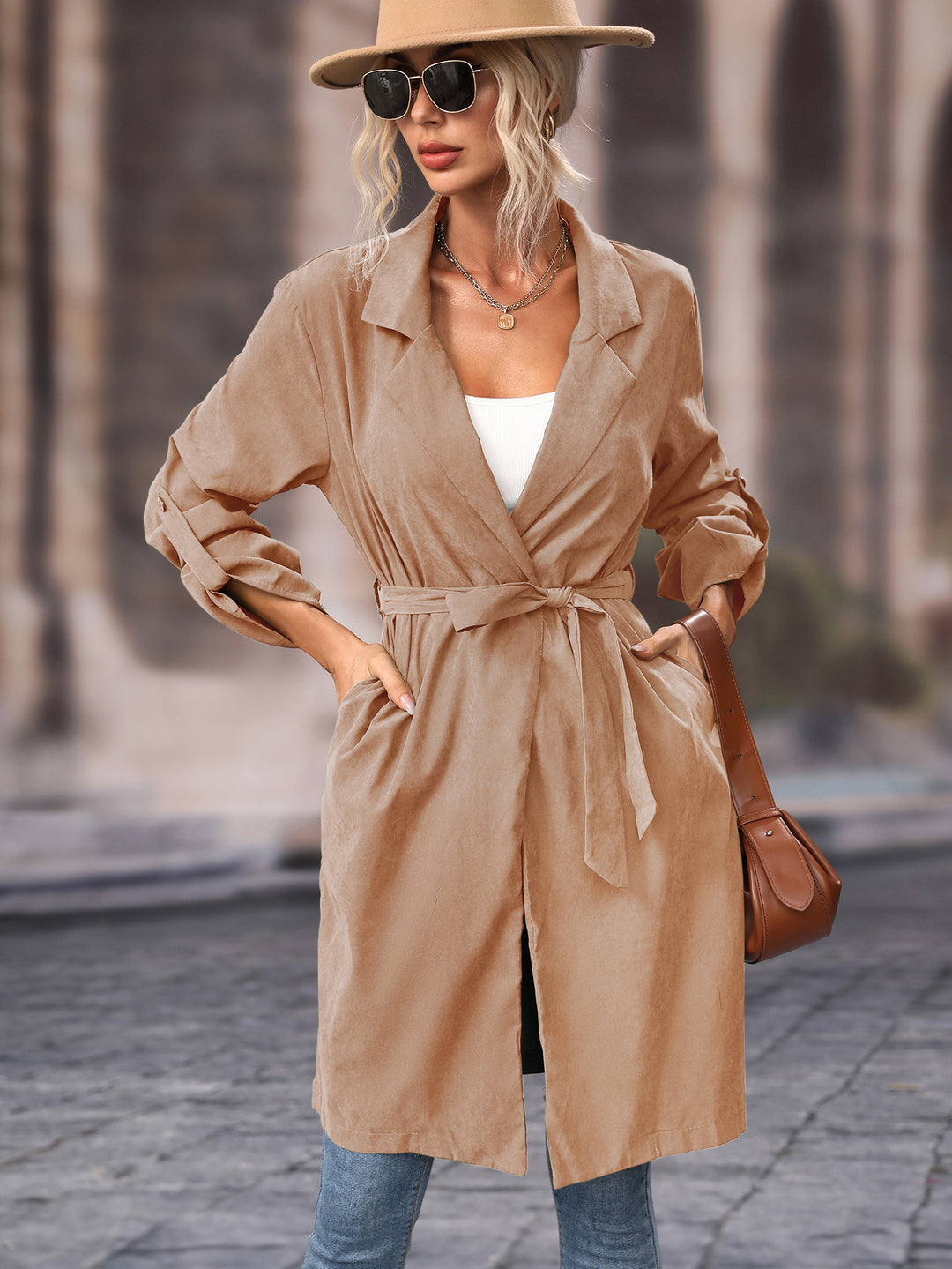Manteau trench oversize pour femmes avec ceinture ajustable Chic & Stil