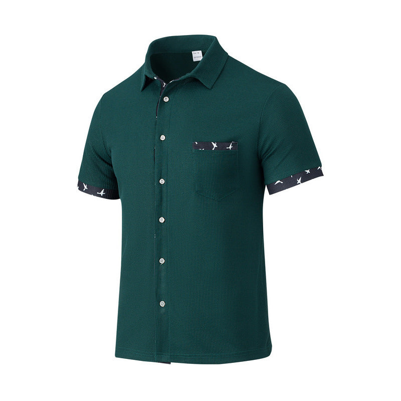 Short sleeve shirt for men with trendy collar and chest pocket Lune London