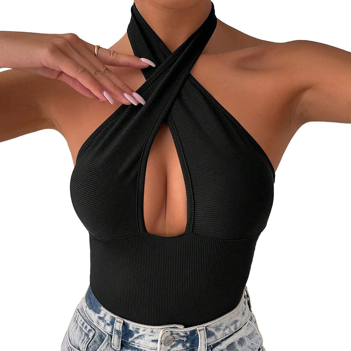 Body for women with deep V-neck and crossed design Chic & Stil