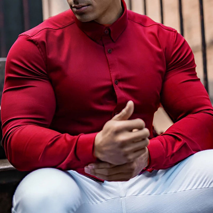 Elegant long sleeve shirt for men with a fitted cut and stylish button details Lune London