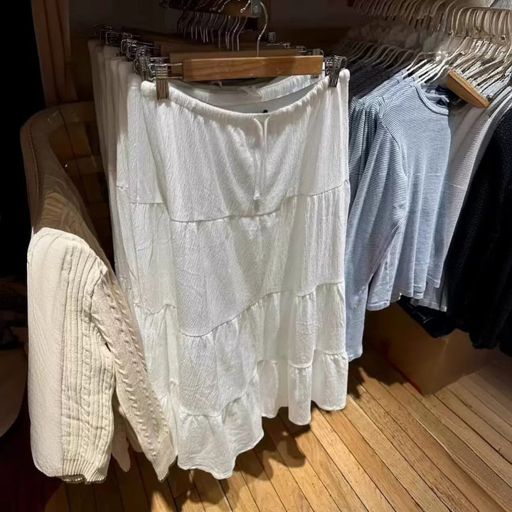 Jupe maxi décontractée pour femmes avec design volumineux à étages Chic & Stil