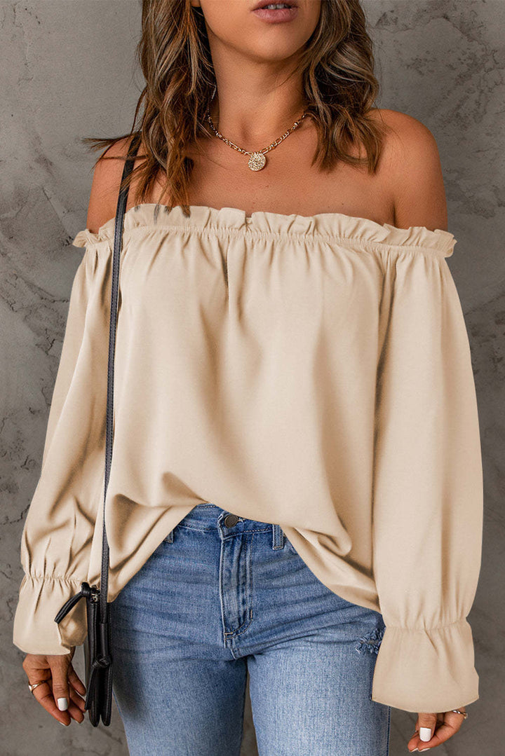 Off-Shoulder Blouse for Women with Ruffles and Loose Fit Lune London