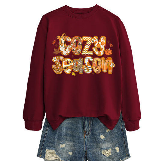 Sweatshirt féminin avec design automnal créatif et coupe décontractée Chic & Stil