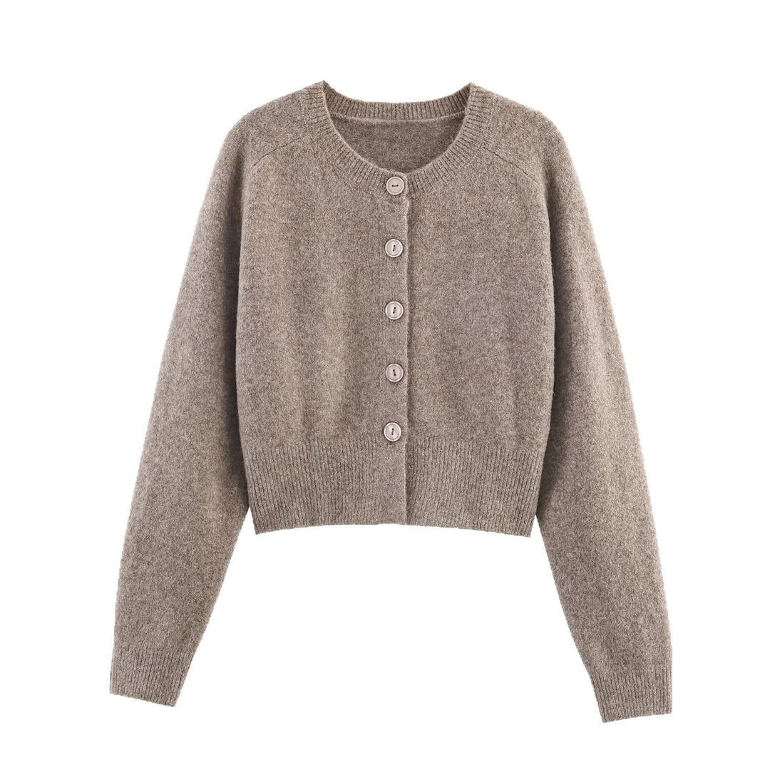 Short knitted jacket for women with button closure Lune London