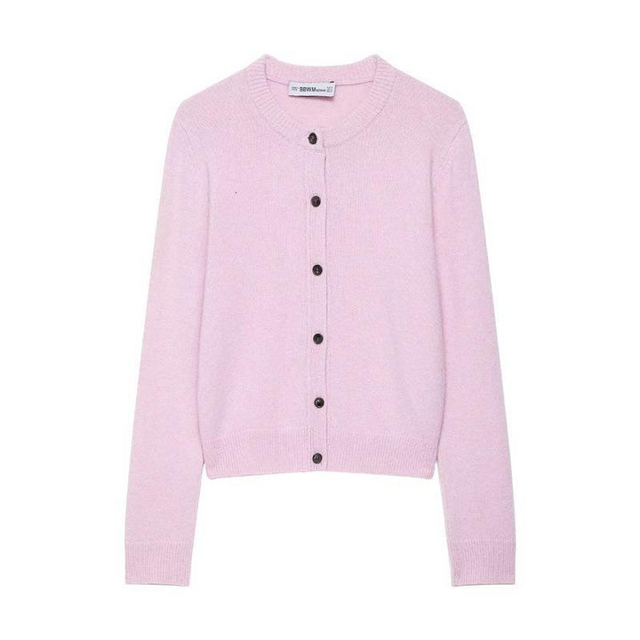 Women cardigan with full button placket and fine texture Lune London
