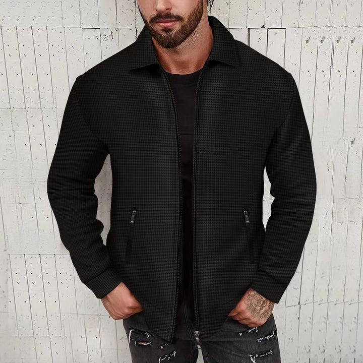 Casual zip-up jacket for men with textured design and practical pockets Lune London