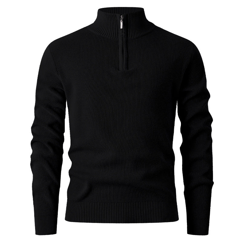 Men's sweater with high collar and additional zipper Lune London