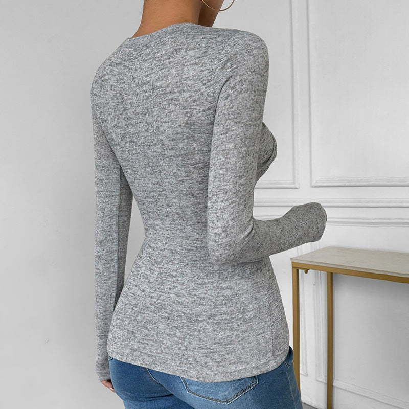 Women Long Sleeve Top with Knot Detail Lune London