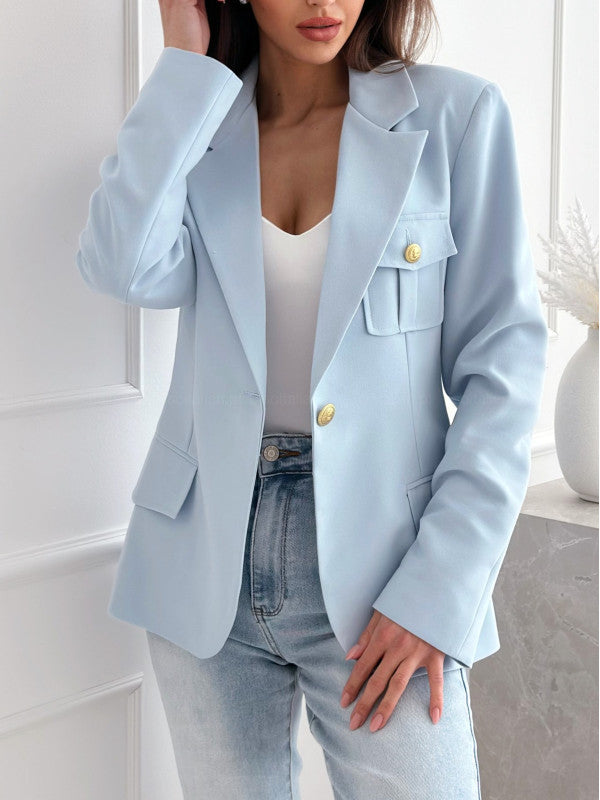 Ladies Elegant Double-Breasted Jacket with Practical Pockets Lune London