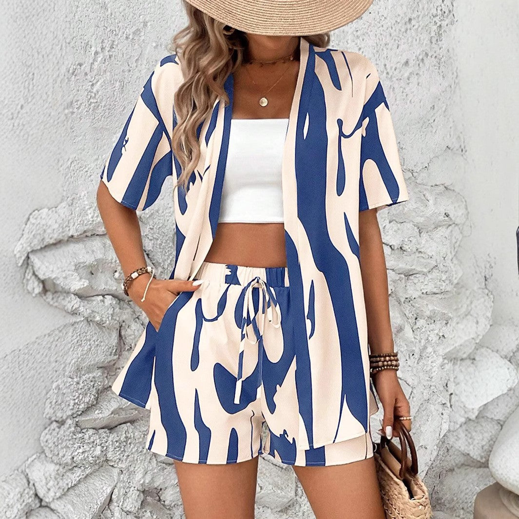 Ladies Lune London Abstract Print Loungewear Set