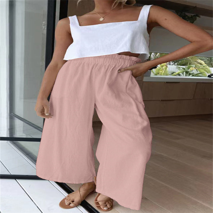 Wide palazzo pants for women with elastic waist and comfortable cut Lune London