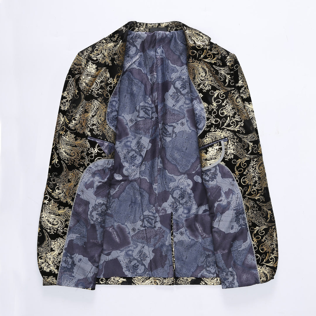 Elegant tuxedo blazer for men with floral sequin patterns Lune London