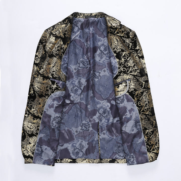 Elegant tuxedo blazer for men with floral sequin patterns Lune London