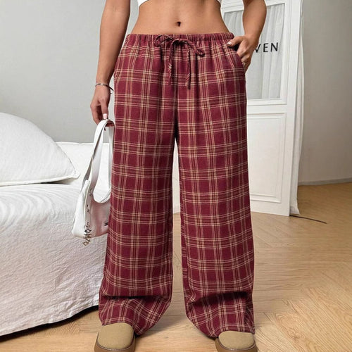 Casual checkered lounge pants women Chic and Style