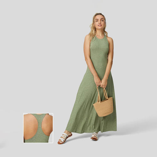Robe maxi pour femmes avec coupe fluide et élégant col rond Chic & Stil