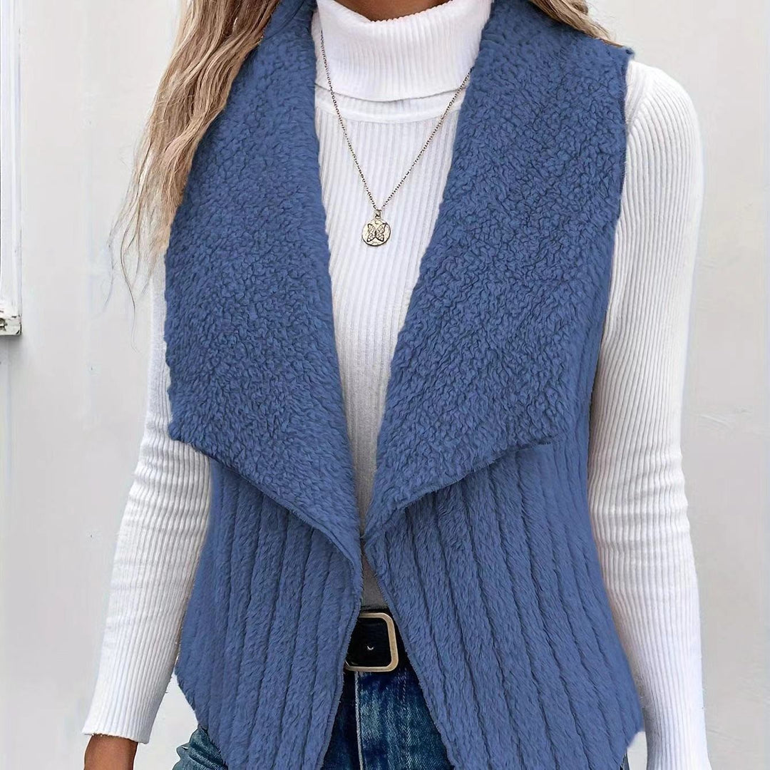 Femme gilet en tricot à col ouvert Chic und Stil