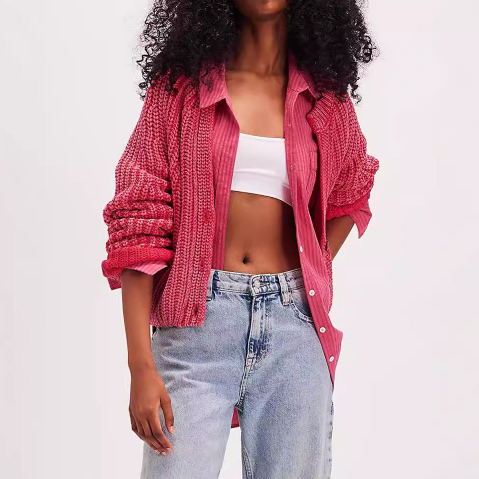 Gilet en maille léger pour femmes avec grands boutons et coupe moderne Chic & Stil