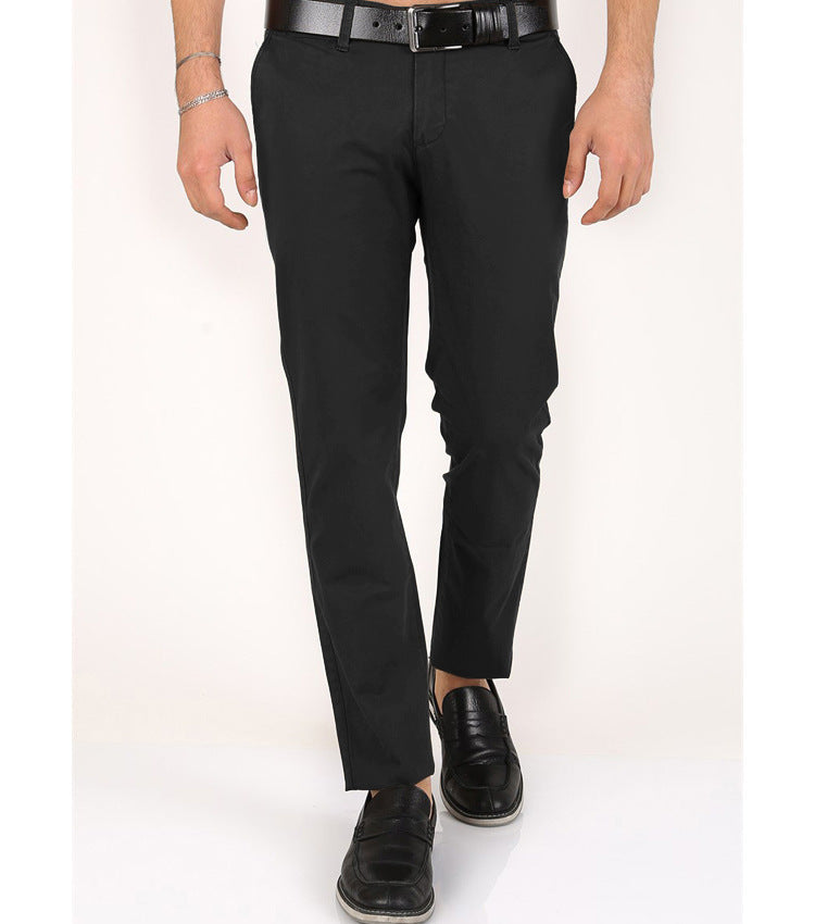 Classic chino pants for men with a slim fit and elastic waist Lune London