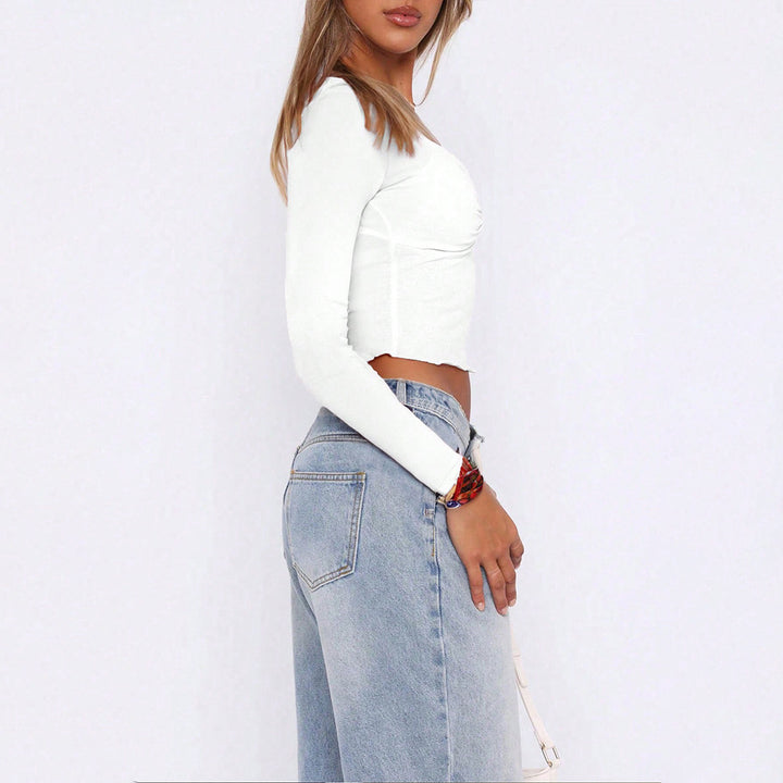 Top à manches longues pour femmes avec un design de volants exceptionnel Chic & Stil