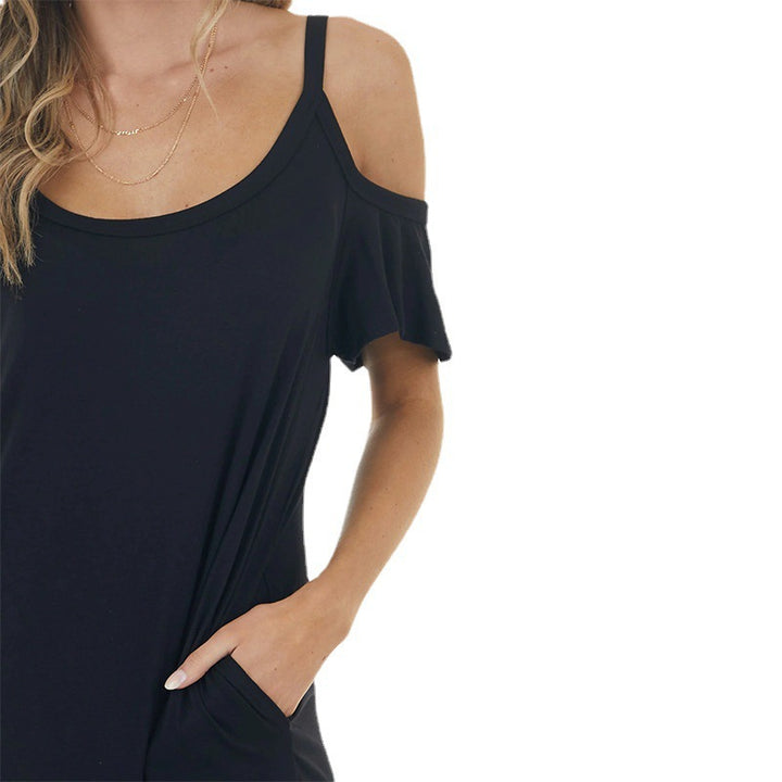 Casual maxi dress for women with off-shoulder design and side slit Lune London