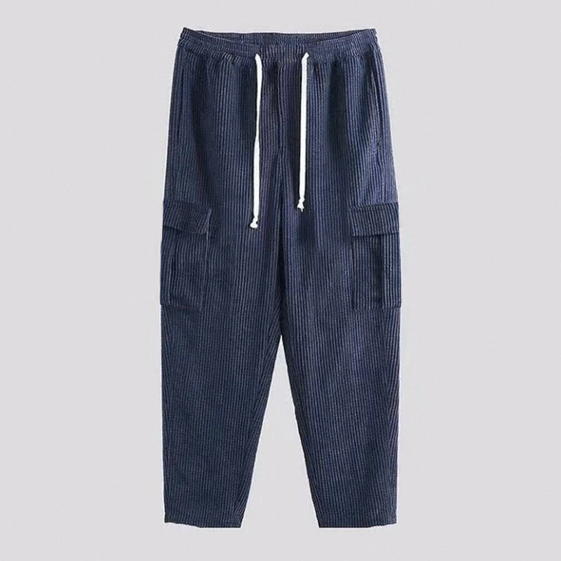 Men's comfortable cargo pants with adjustable waistband and side pockets Lune London
