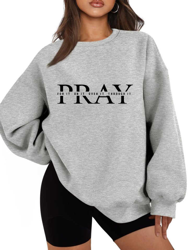 Sweatshirt femme à coupe oversize et impression inspirante Chic & Stil