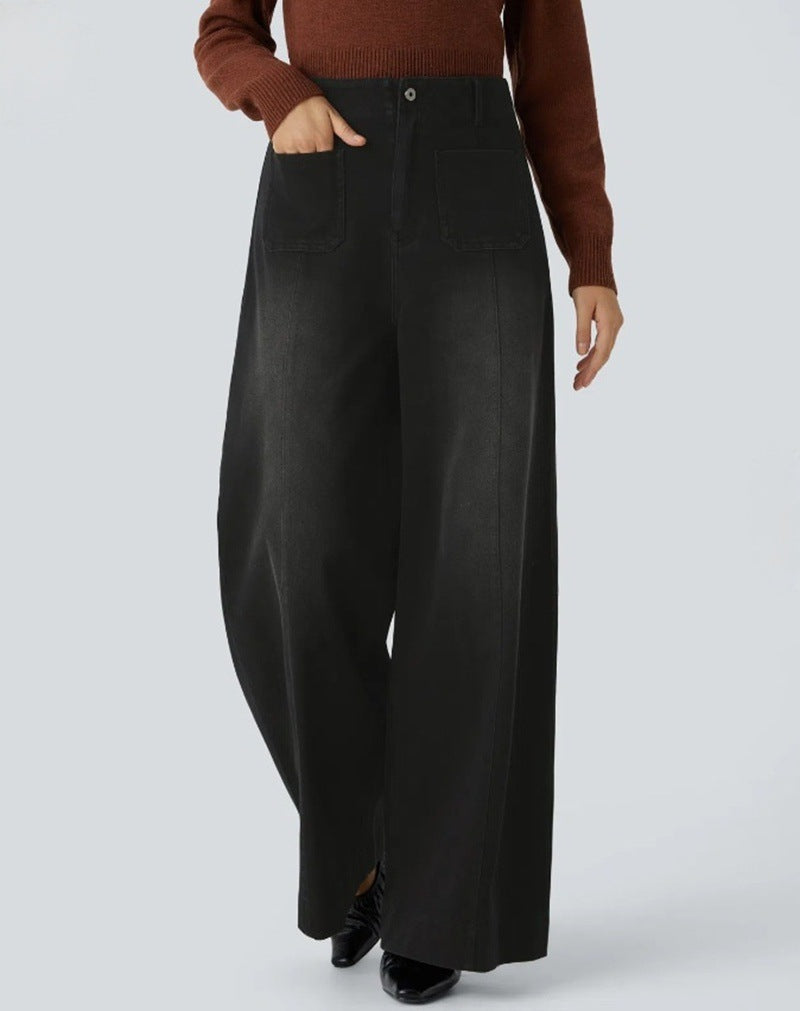 Jean large femme avec poches haute Chic & Stil