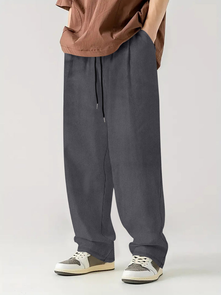 Comfortable ribbed pants for men with elastic waistband Lune London
