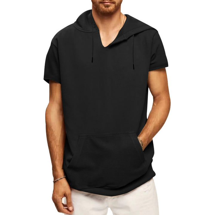 Men's Short Sleeve Hoodie with Practical Kangaroo Pocket Lune London