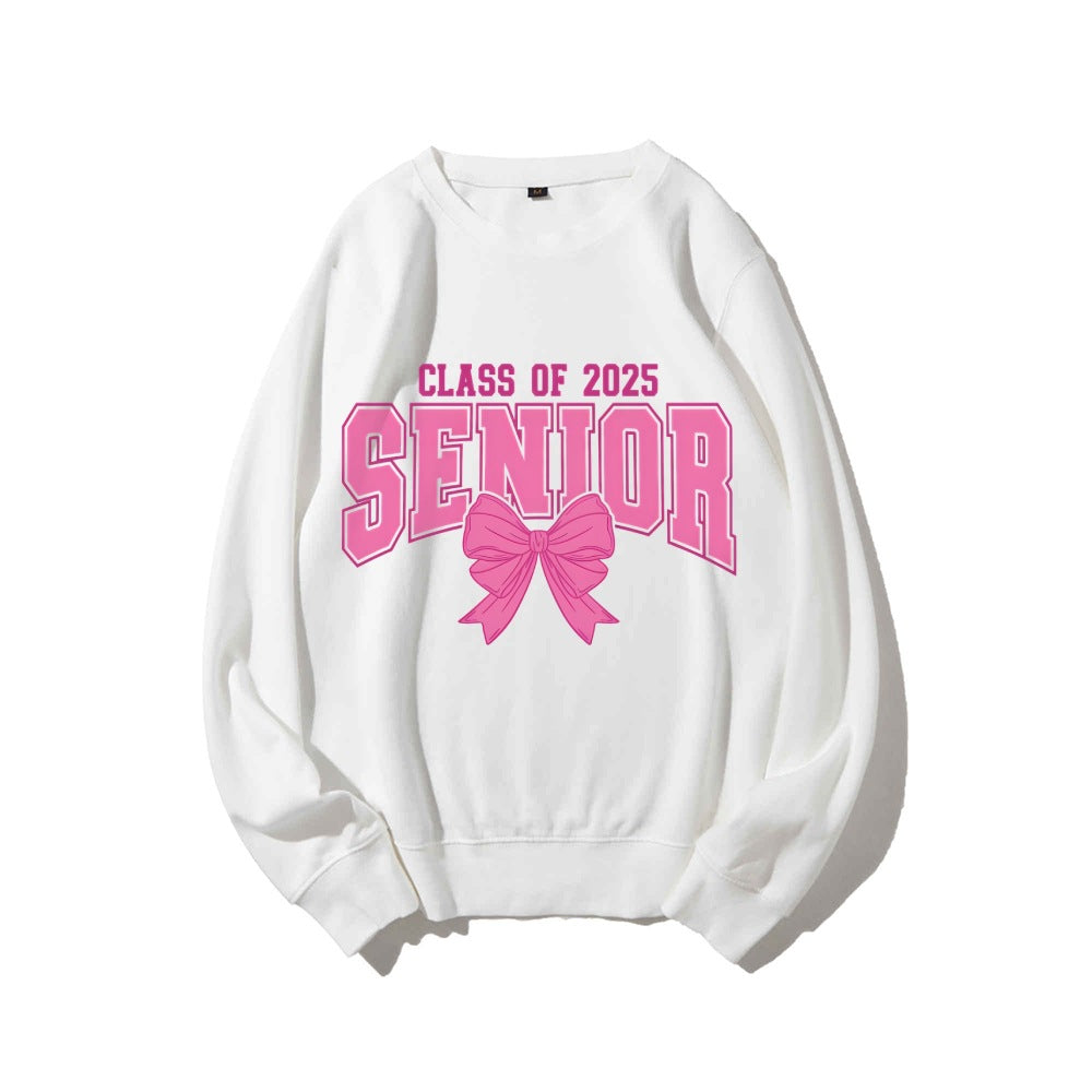 Sweatshirt pour femmes avec l'année de graduation et design de nœud décoratif Chic & Stil
