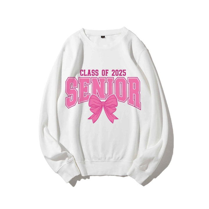 Sweatshirt pour femmes avec l'année de graduation et design de nœud décoratif Chic & Stil