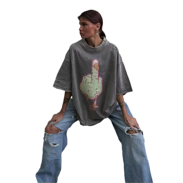 Oversized T-shirt for women with striking graphics Lune London