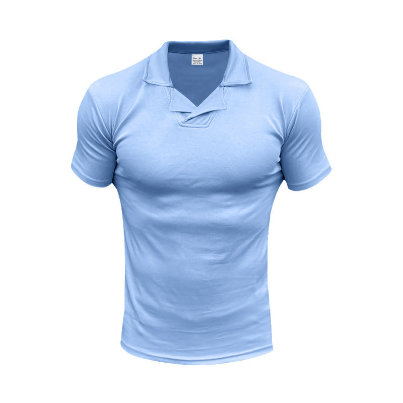 Men's Short Sporty Polo with Stylish Reversed Collar Lune London