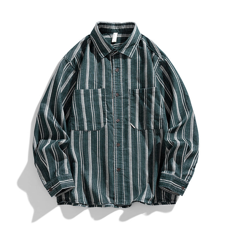 Women Long Sleeve Shirt with Decorative Striped Pattern Lune London