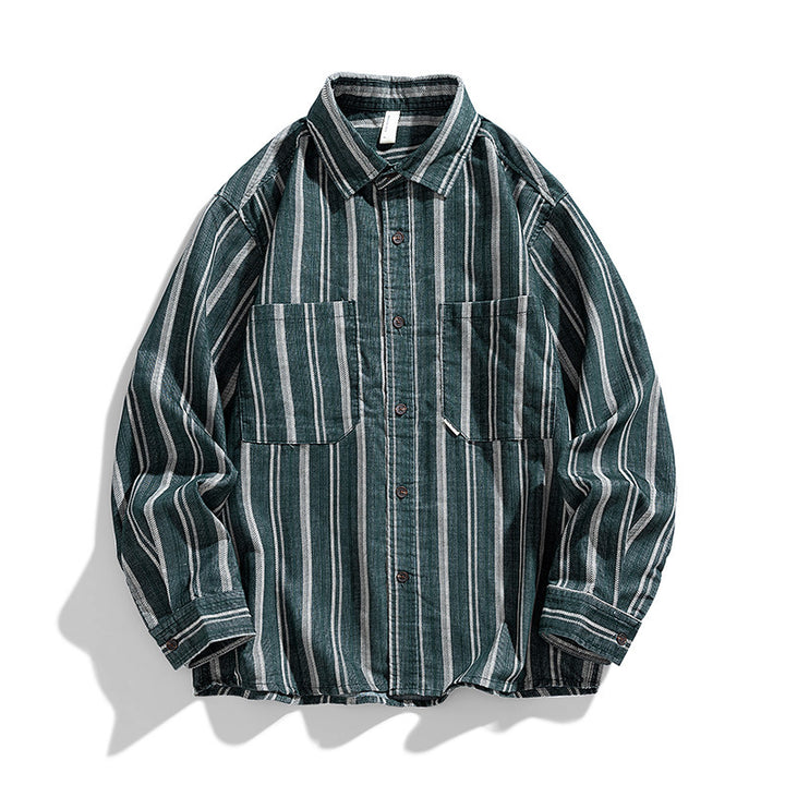 Women Long Sleeve Shirt with Decorative Striped Pattern Lune London