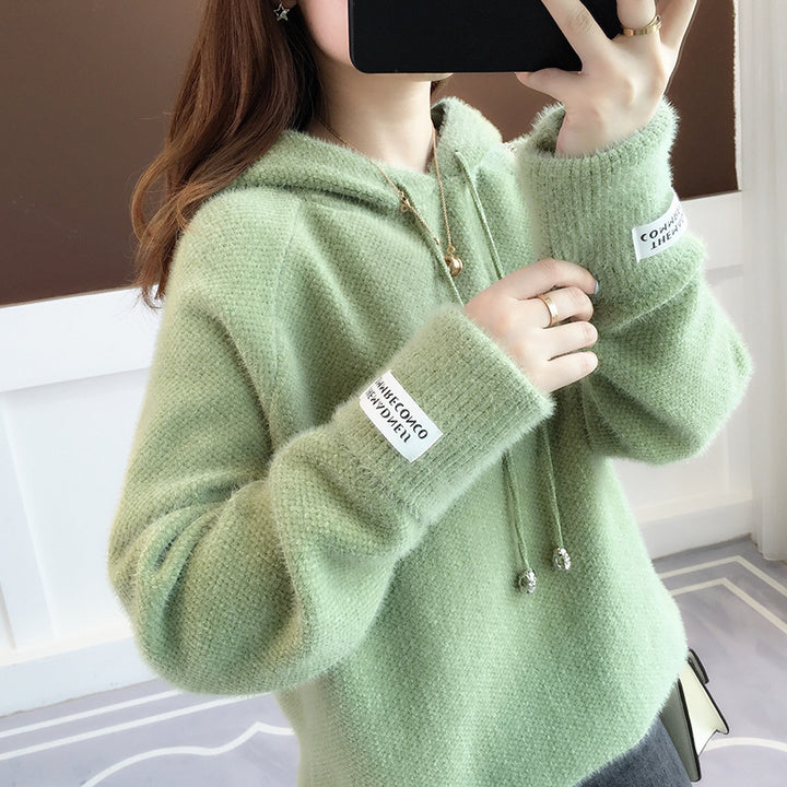 Ladies Cozy Hooded Sweatshirt with Drawstring and High Neck Lune London
