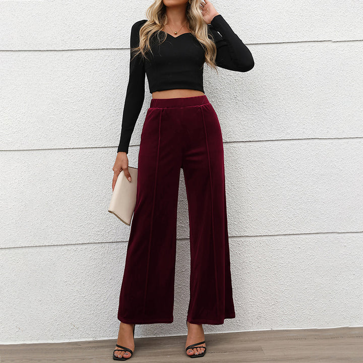 Women Velvet Wide Pants Lune London