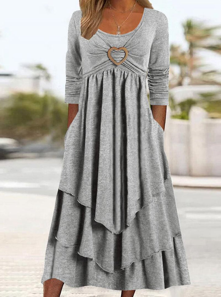 Casual layer dress for women with heart-shaped detail and pockets Lune London
