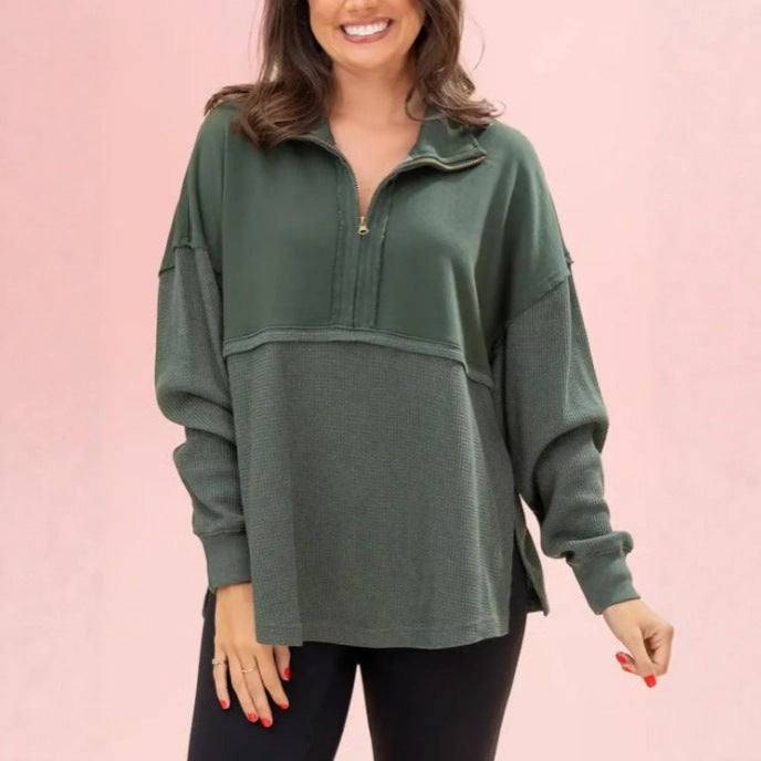 Pull femme décontracté avec fermeture éclair Lune London