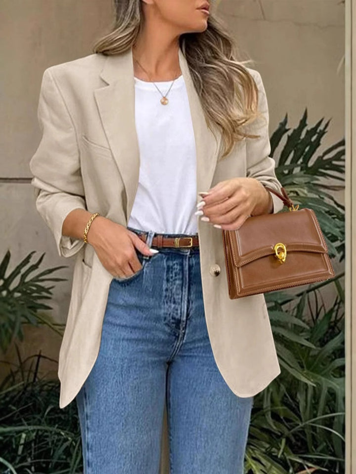 Trendy women's blazer jacket with textured design and long sleeves Lune London