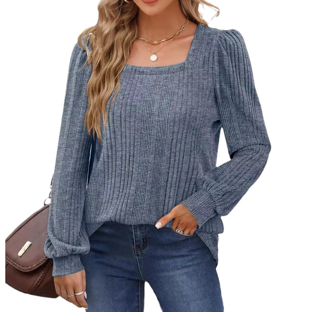 Lune London Ribbed Puff Sleeve Sweater for Women