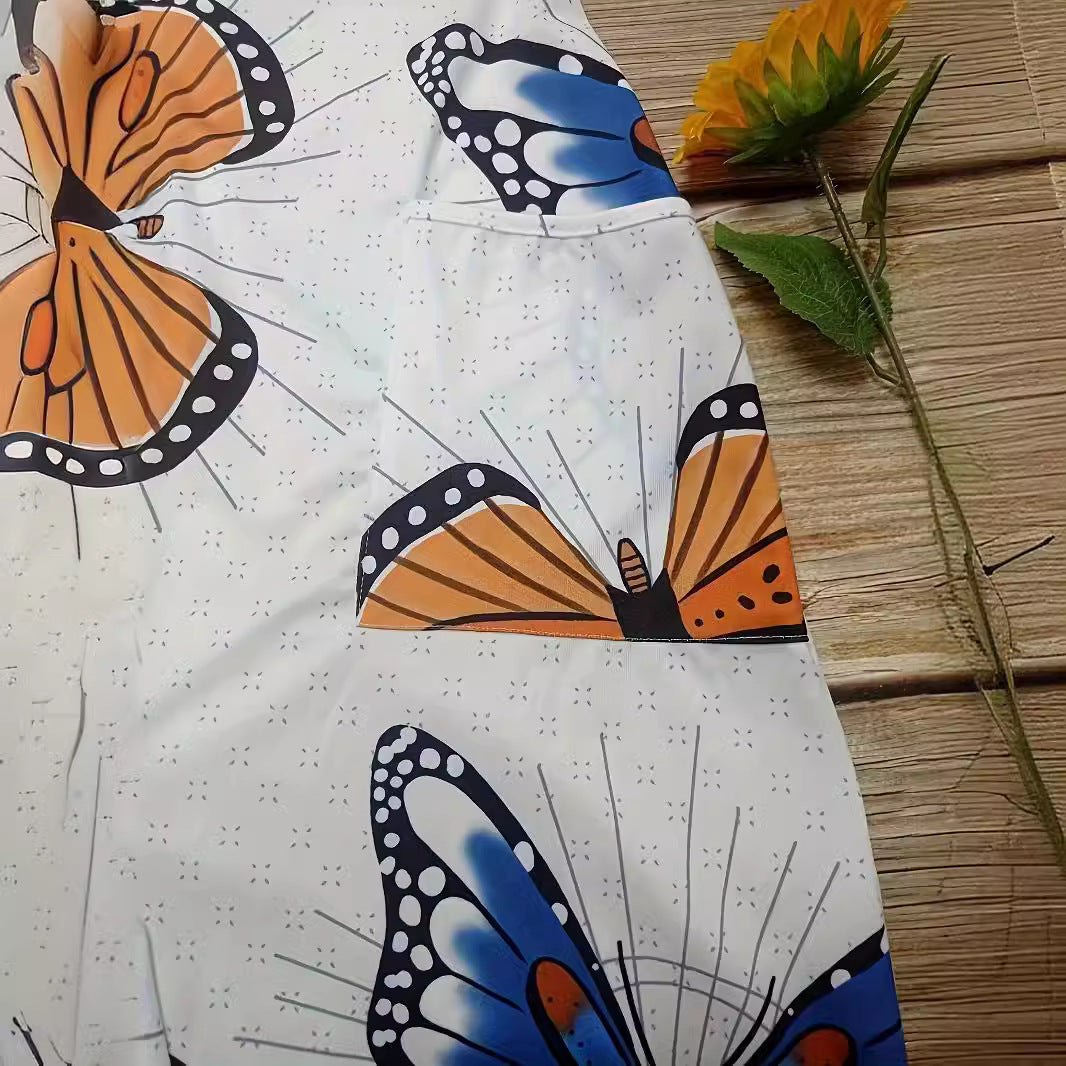 Women's jumpsuit with a colorful butterfly pattern and practical pockets Lune London