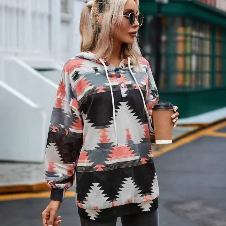 Ladies Relaxed Fit Bohemian Graphic Hoodie Lune London