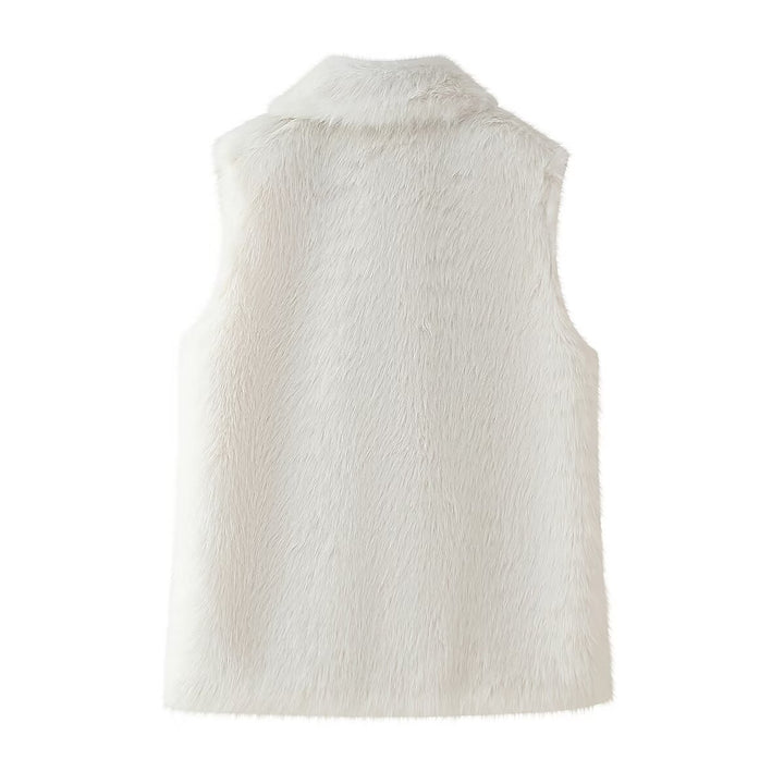 Cozy women's vest in faux fur with elegant high collar Lune London